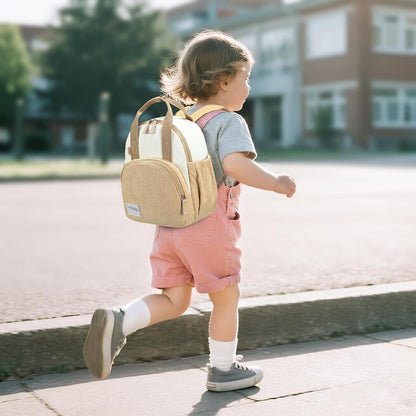 Morral Infantil en Pana Bicolor - Beige (con Portanombre)