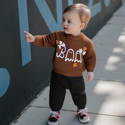 Suéter Tejido “BOO” de Halloween para Bebé