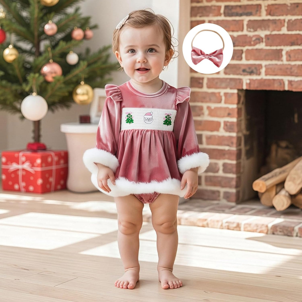 Mameluco Vestido Ximena de Terciopelo - Rosa