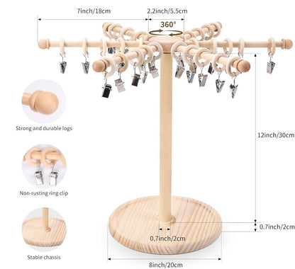 Organizador de Diademas Giratorio de Madera