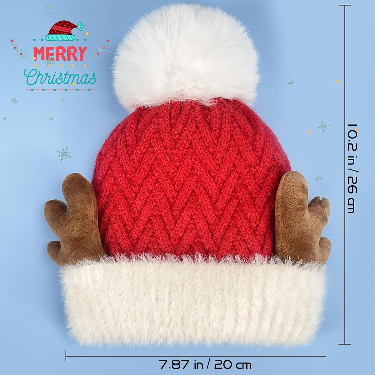 Gorro Tejido Reno con Pompón