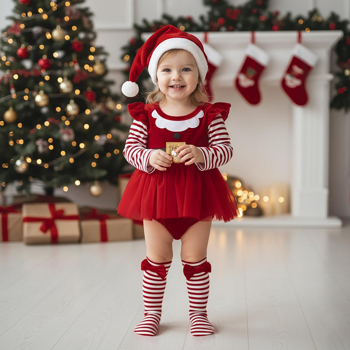 Set Vestido Luna con Gorro - Rojo