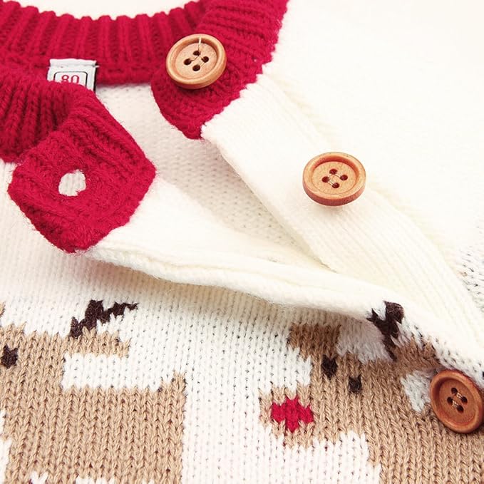 Mameluco Navideño con Diseño de Reno para Bebé
