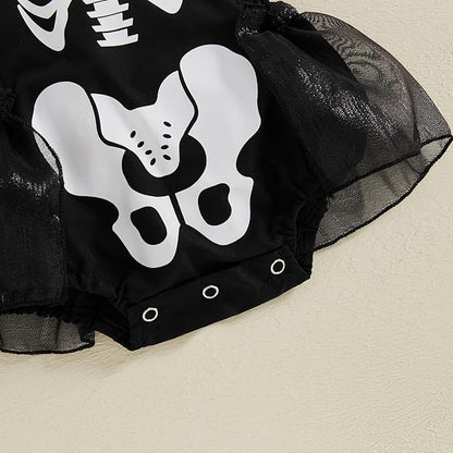 Vestido de Esqueleto Fantasma para Bebé Niña