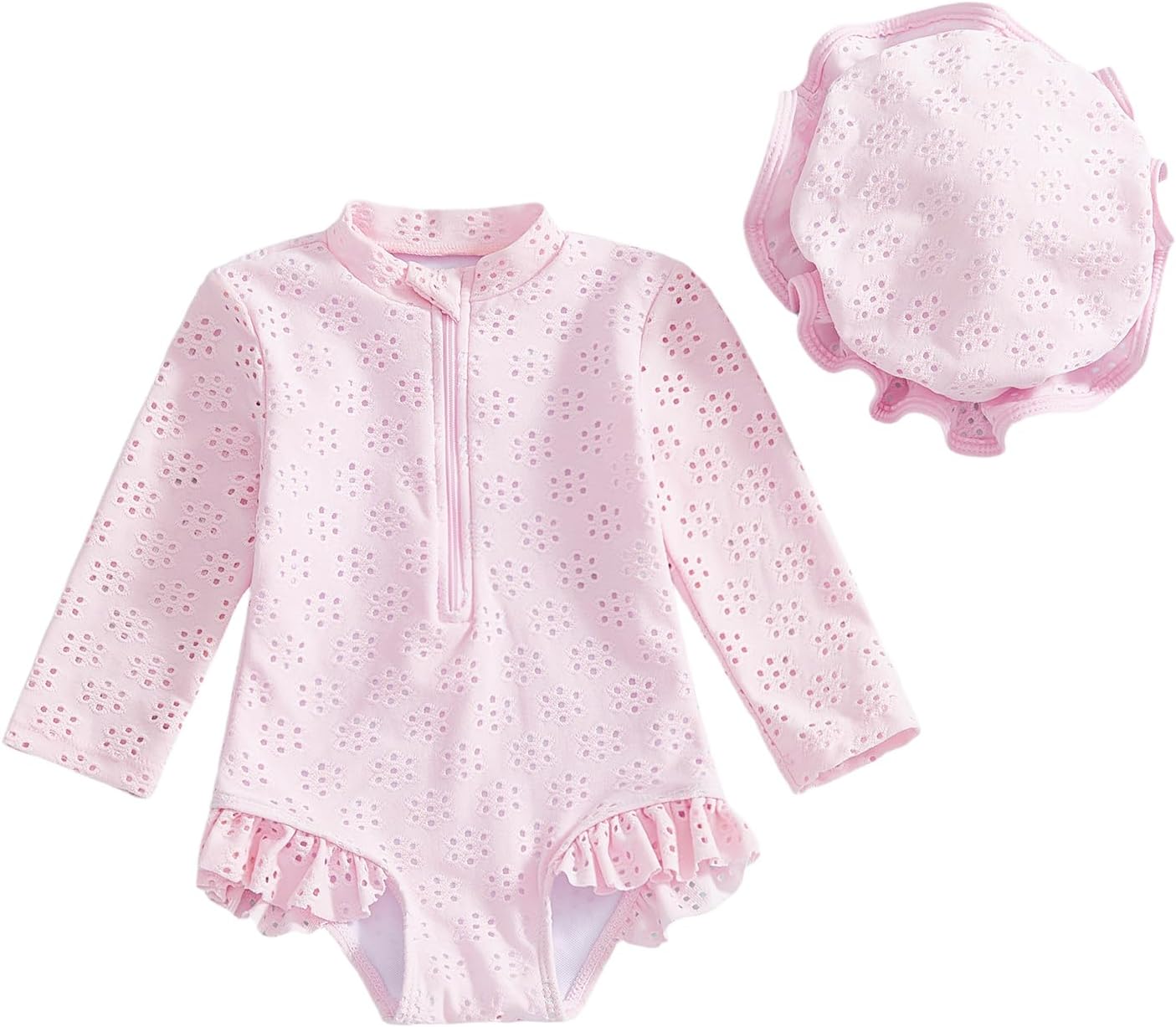 Vestido de baño niña manga larga con gorro