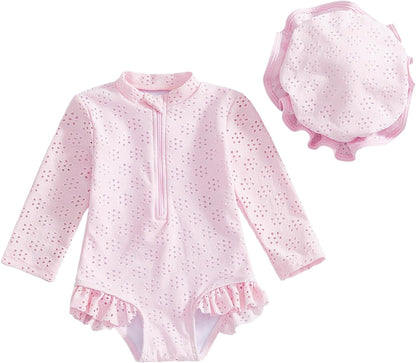 Vestido de baño niña manga larga con gorro