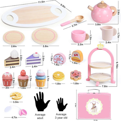 Set de Té en Madera Rosa