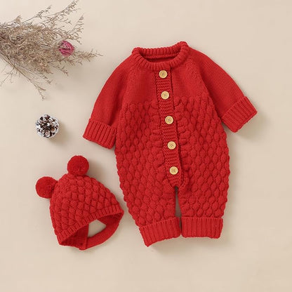 Set Gorro y Mameluco Tejido Beary