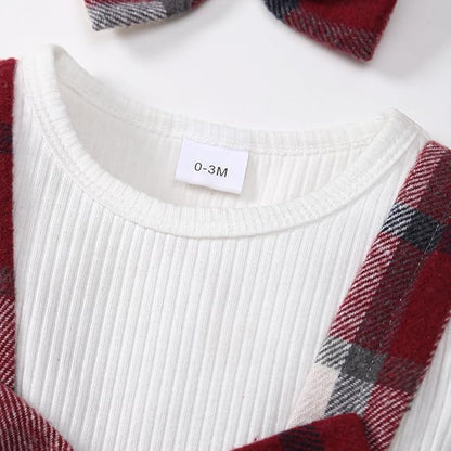 Set Navideño Clara Mameluco, Overol y Diadema