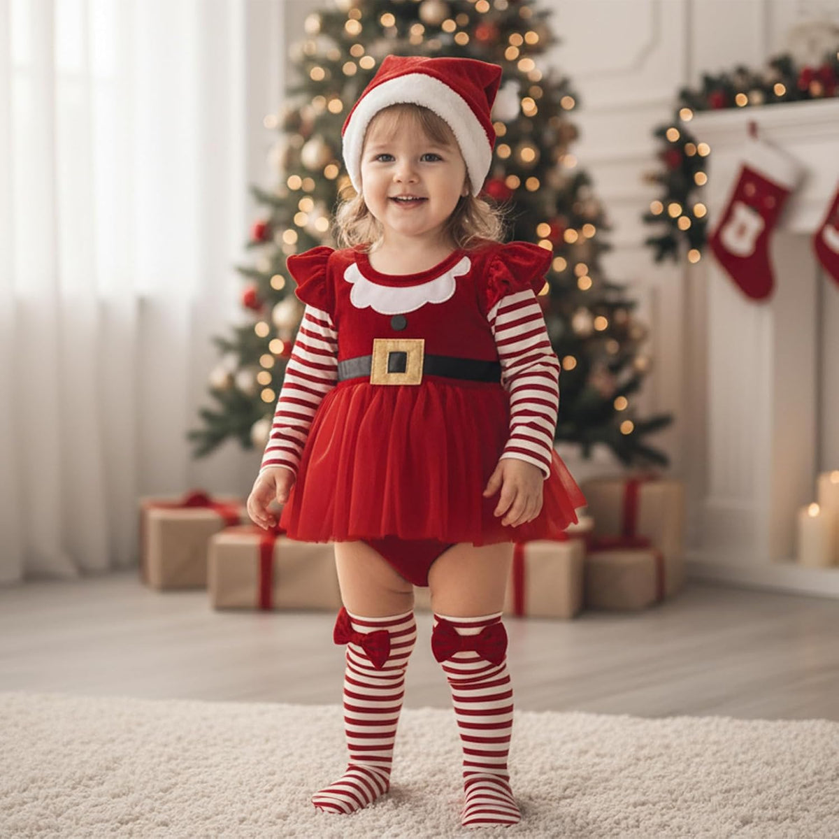 Set Vestido Luna con Gorro - Rojo