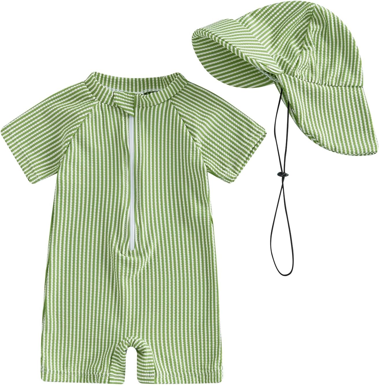 Vestido de baño seersucker con gorro