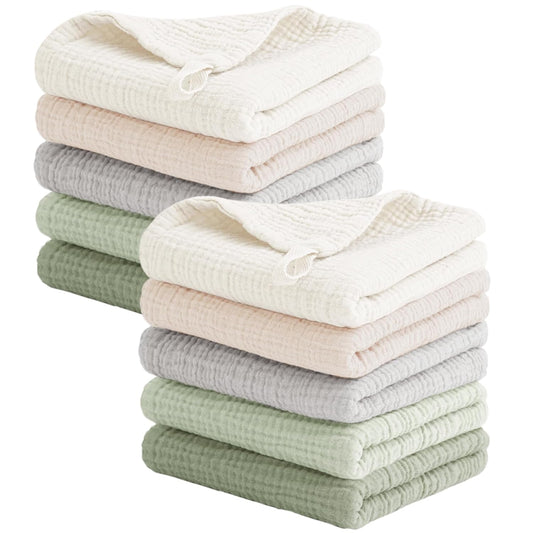 Paquete de 10 Paños de Muselina para Bebé – 100% Algodón