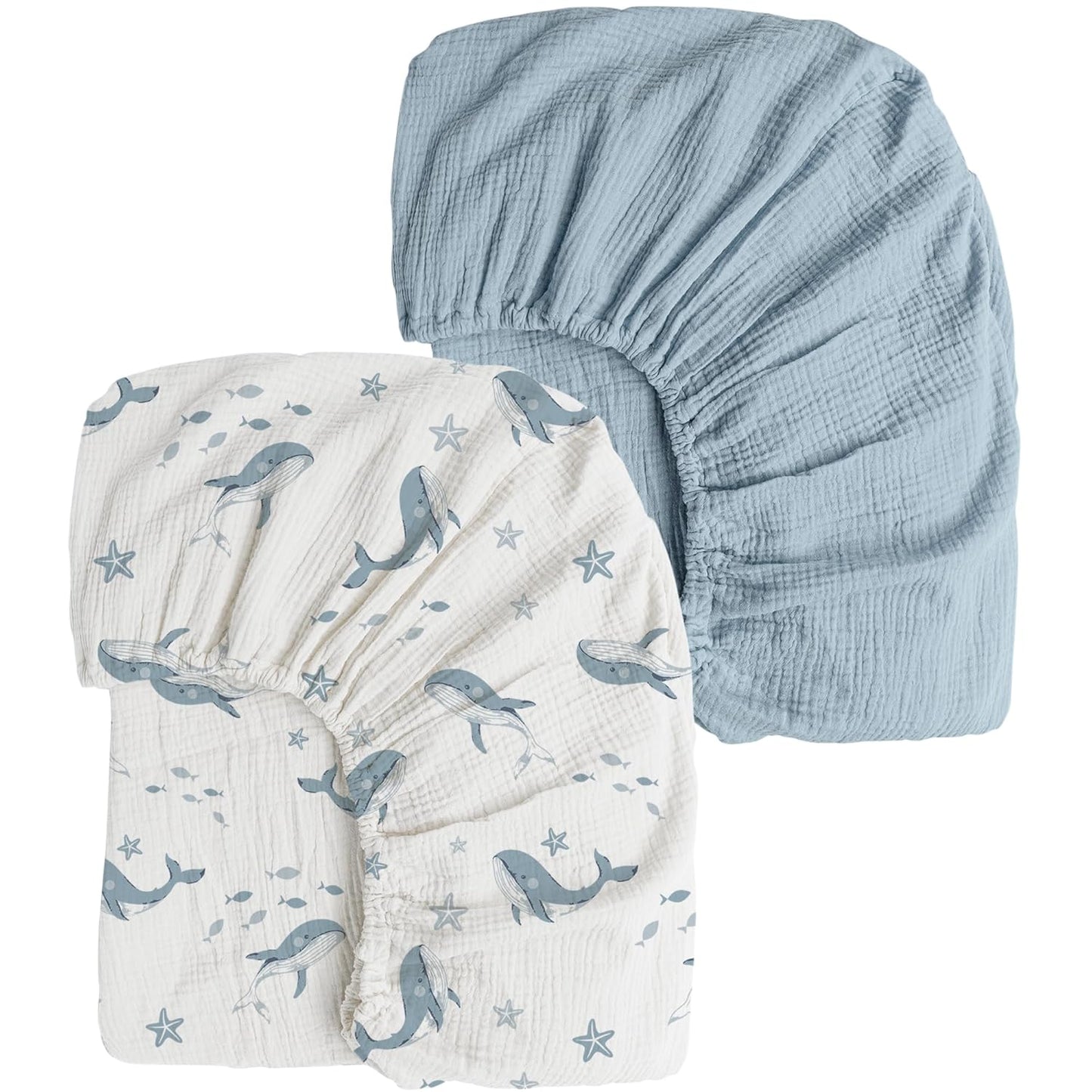 Set x2 Sábanas de Muselina para Cuna 100% Algodón