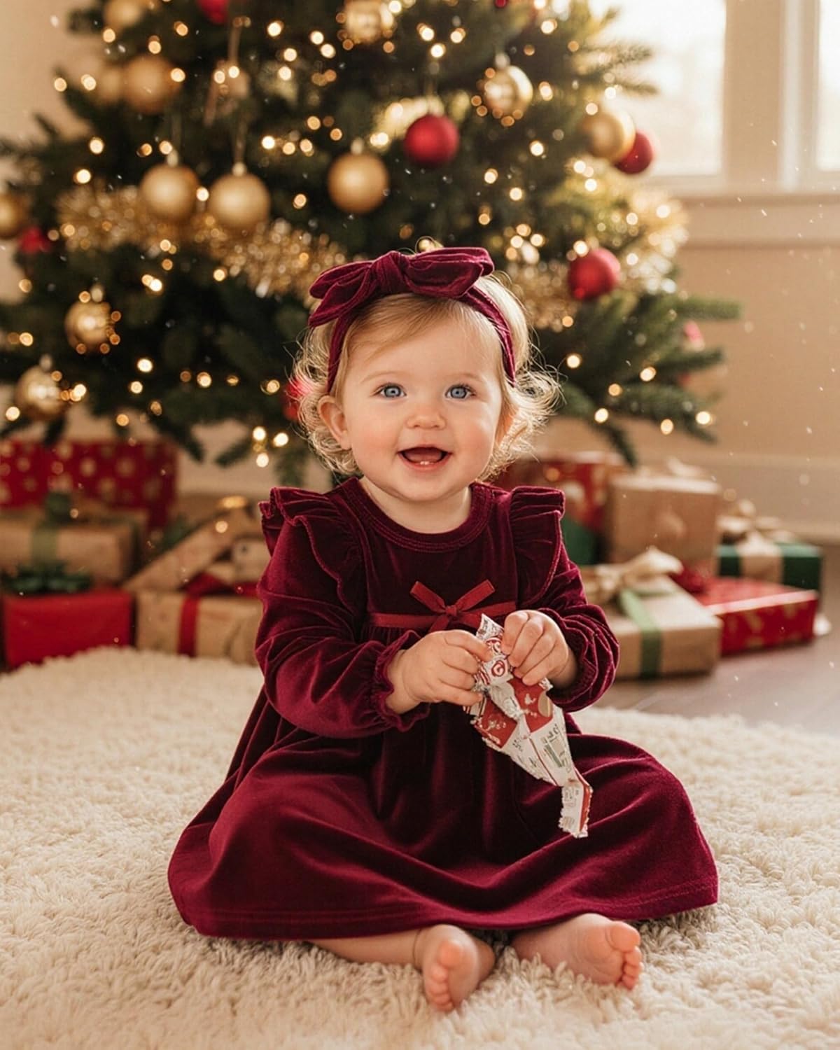 Vestido Wendy con Diadema - Vino Tinto