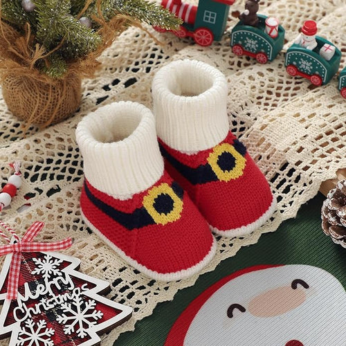 Botines Navideños Tejidos de Santa