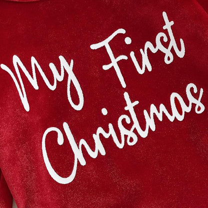 Conjunto “My 1st Christmas” de 3 Piezas para Bebé Niña