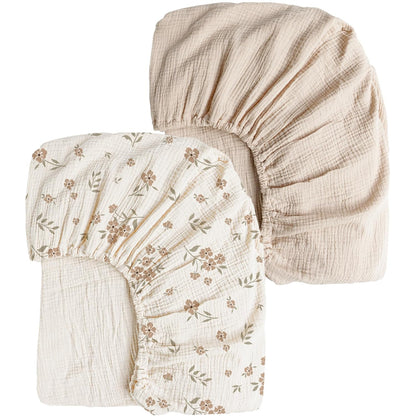 Set x2 Sábanas de Muselina para Cuna 100% Algodón