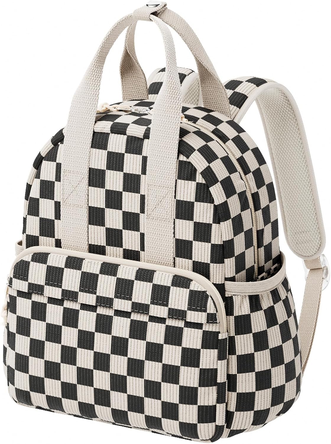 Morral pana cuadros blanco y negro