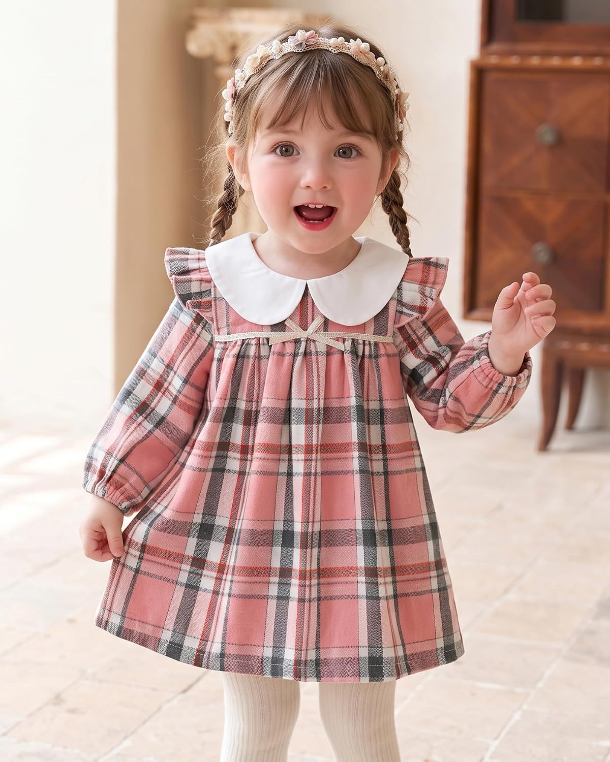 Vestido Rebeca de Cuadros - Cuadros Rosa