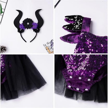 Disfraz de Maléfica para Bebé Niña – Vestido Tutú y Diadema