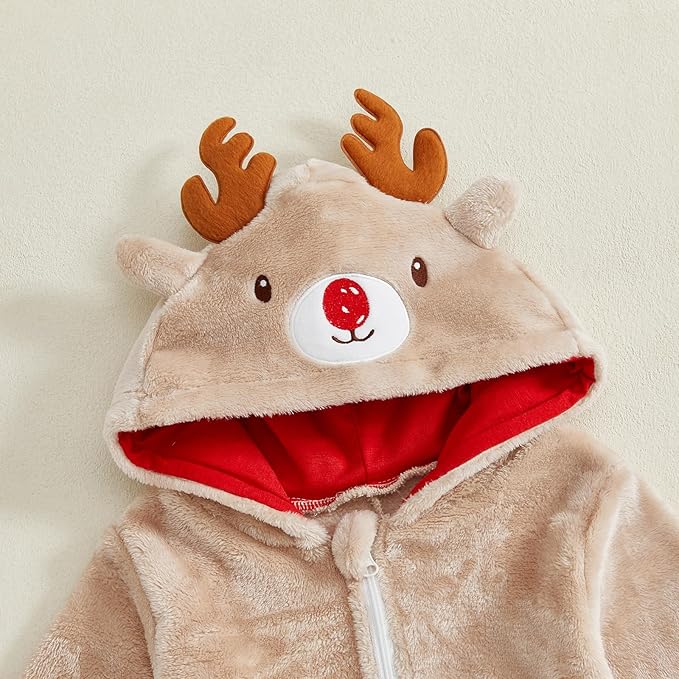 Mameluco Navideño con Capucha de Reno