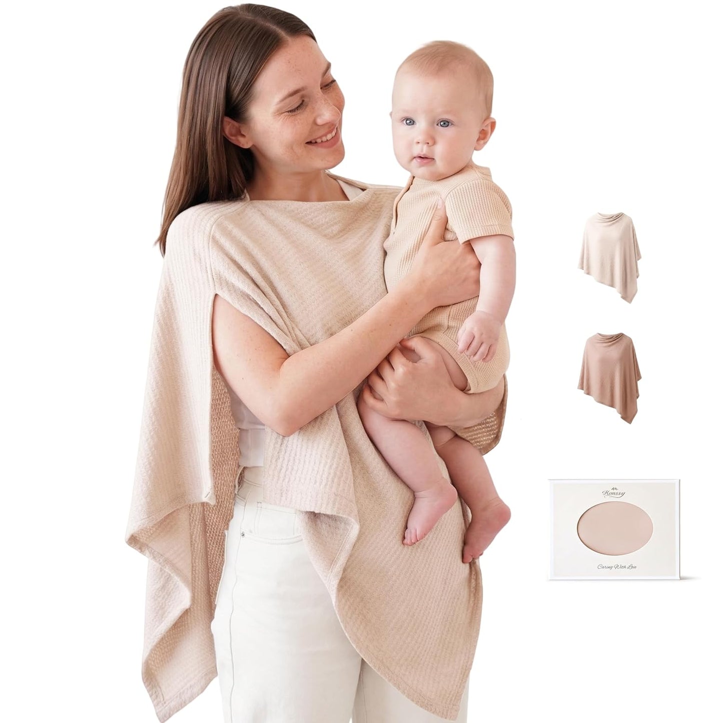 Poncho de lactancia beige