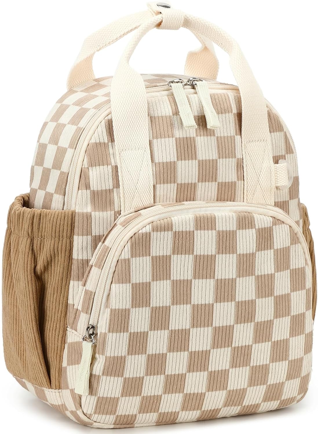 Morral infantil a cuadros beige