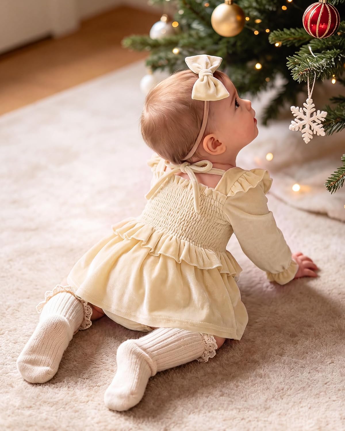 Mameluco Vestido Yara de Terciopelo - Beige