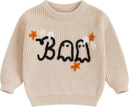 Suéter Tejido “BOO” de Halloween para Bebé