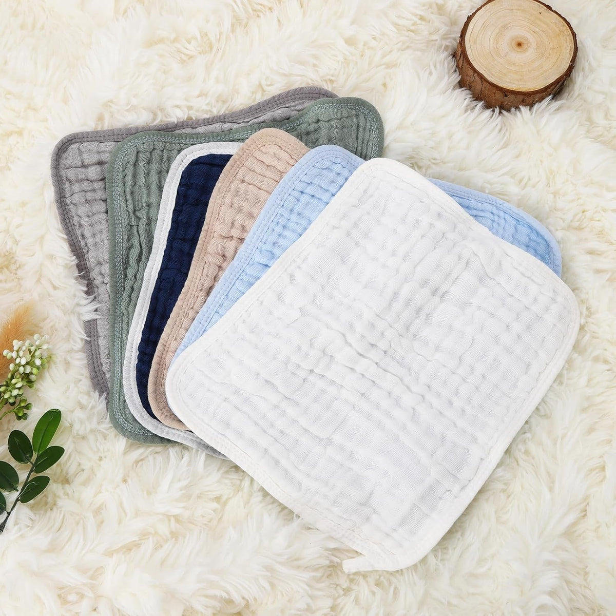 Paquete de 10 Paños de Muselina de Algodón – Multicolor