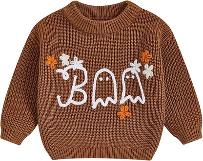 Suéter Tejido “BOO” de Halloween para Bebé