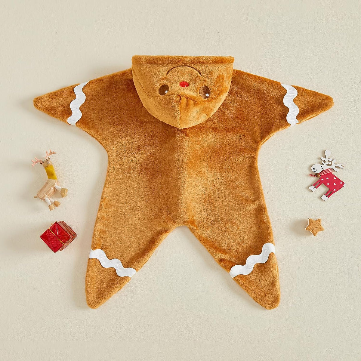 Mameluco Estrellita Teo con Capucha - Galleta de Jengibre
