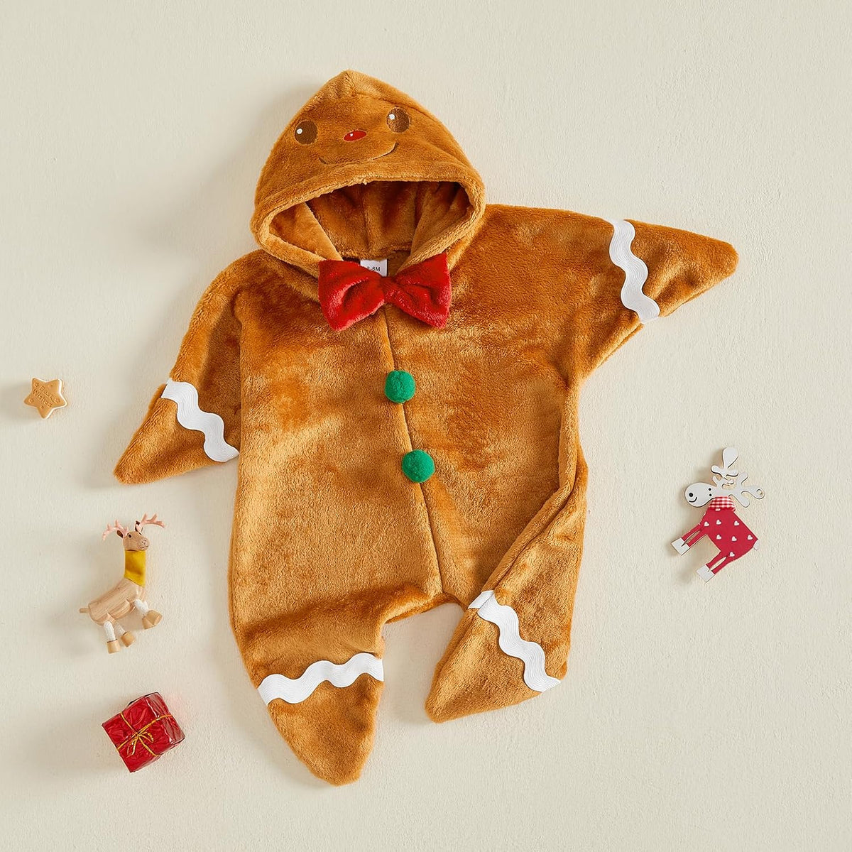 Mameluco Estrellita Teo con Capucha - Galleta de Jengibre