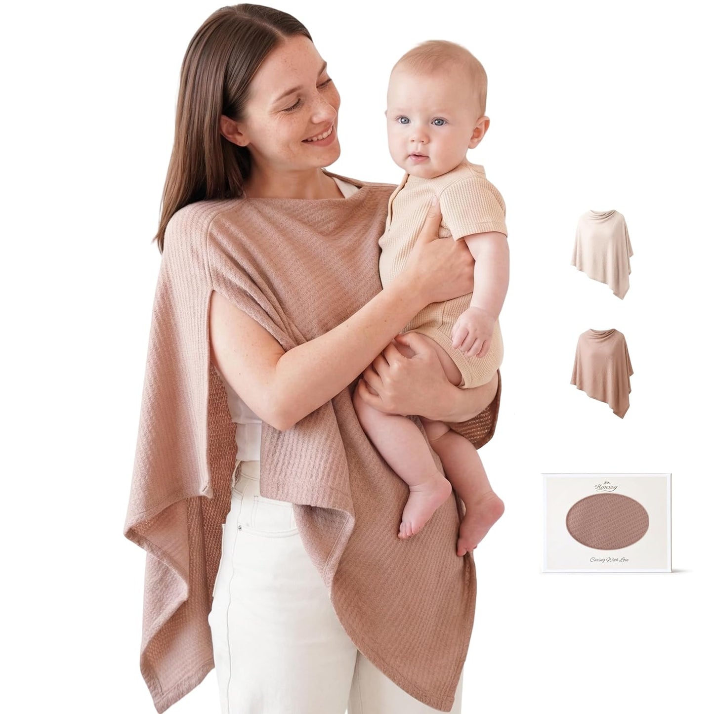 Poncho de lactancia camel