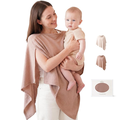 Poncho de lactancia camel