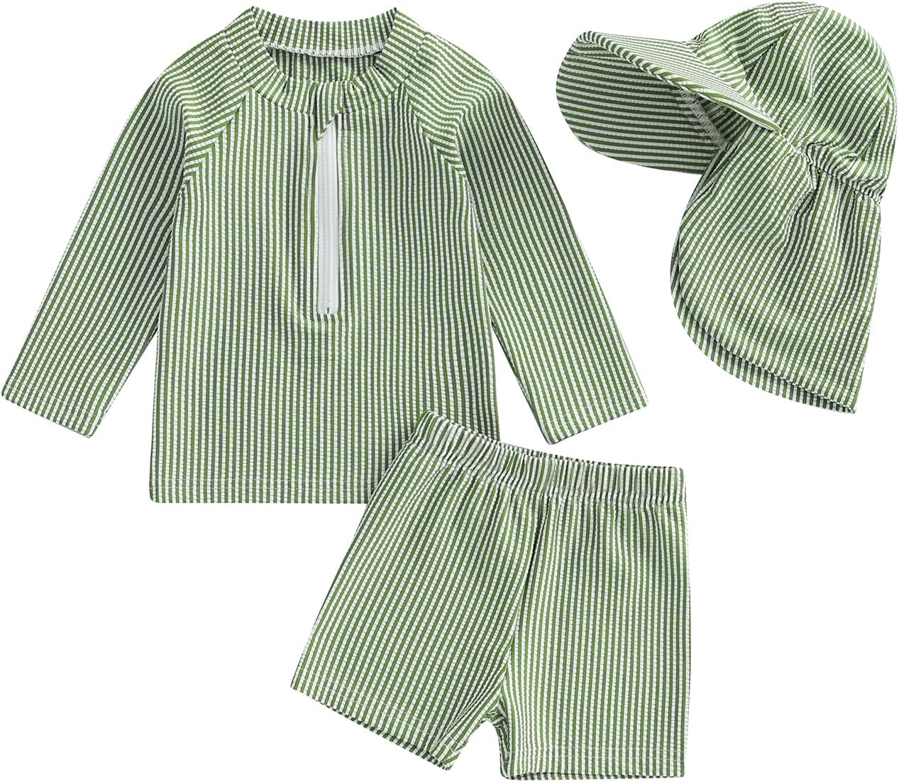 Set seersucker verde