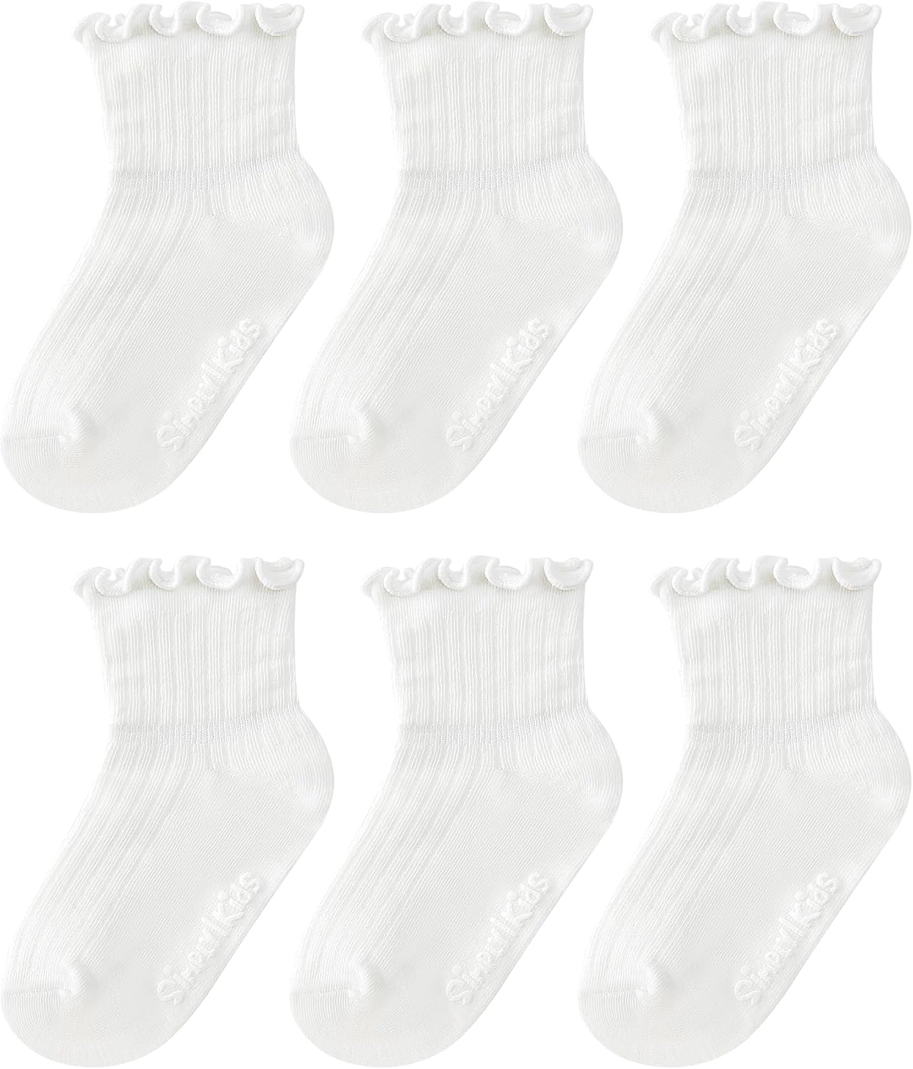 Set x6 medias con volante blancas