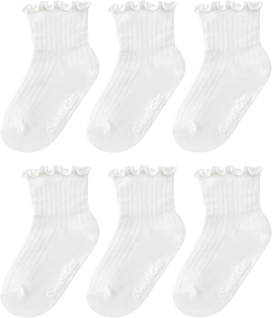 Set x6 medias con volante blancas