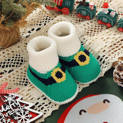 Botines Navideños Tejidos de Santa