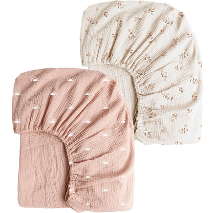 Set x2 Sábanas de Muselina para Cuna 100% Algodón