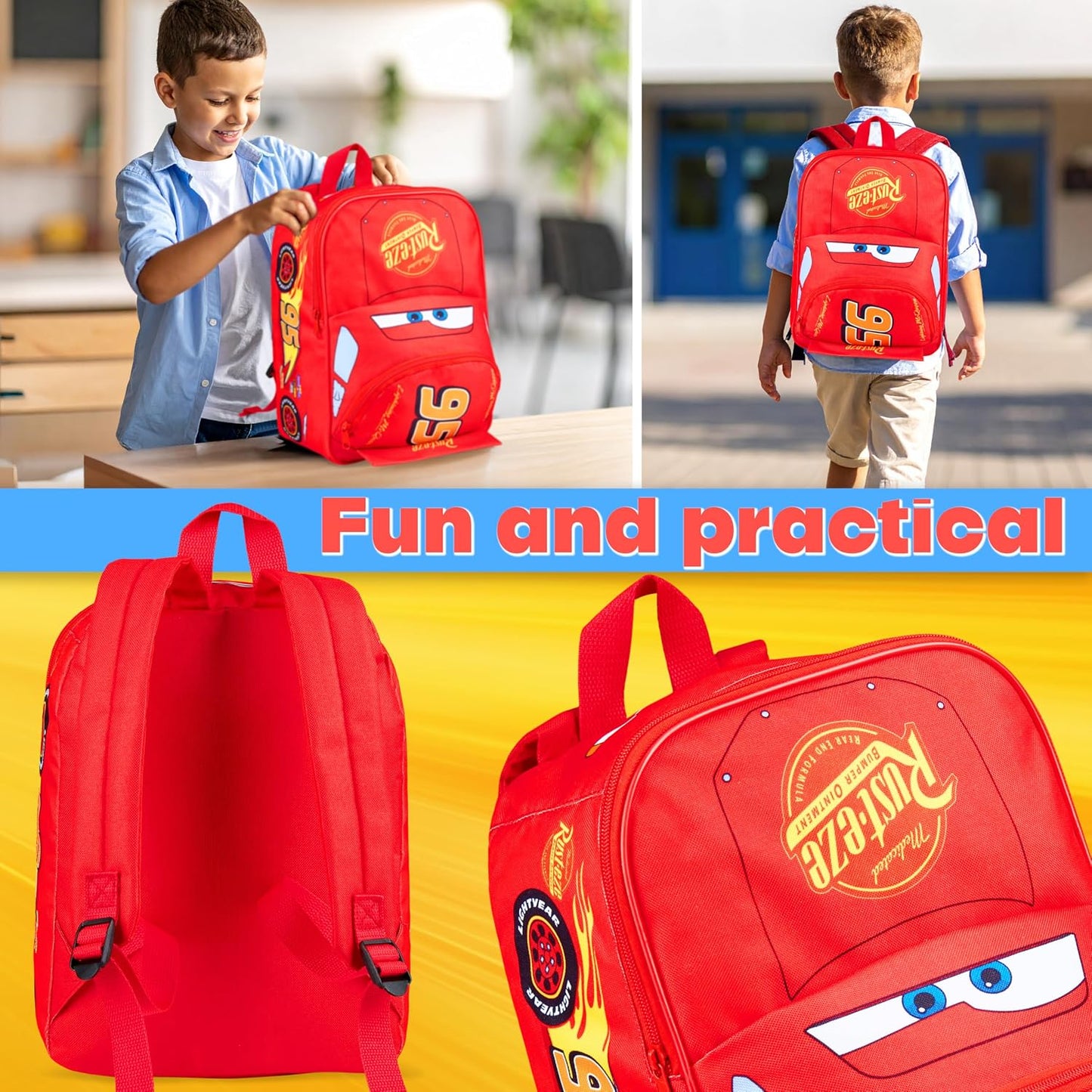 Niños con el morral Rayo McQueen