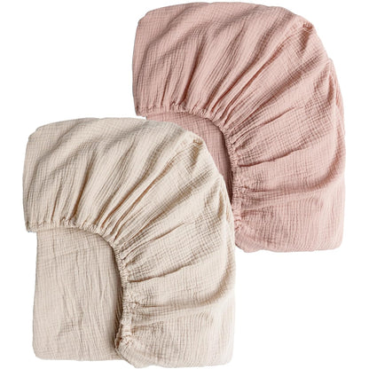 Set x2 Sábanas de Muselina para Cuna 100% Algodón (70 x 130 cm)