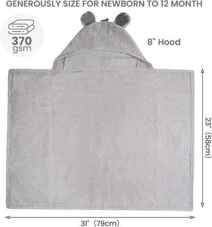 Paquete de 2 Toallas de Bebé Niño con Capucha 100% Algodón