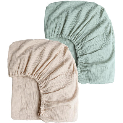 Set x2 Sábanas de Muselina para Cuna 100% Algodón (70 x 130 cm)