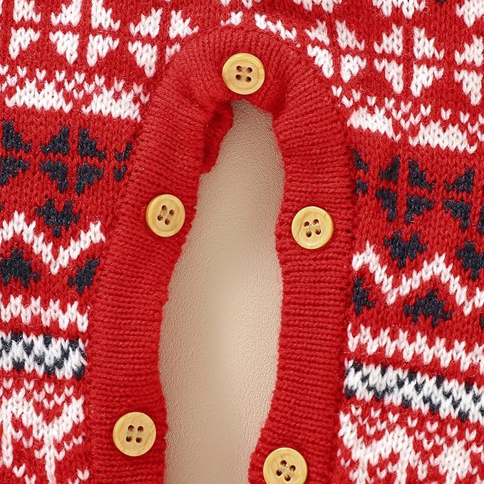 Set Mameluco y Gorro Classic Tejido Red Christmas