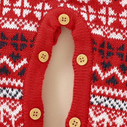 Set Mameluco y Gorro Classic Tejido Red Christmas