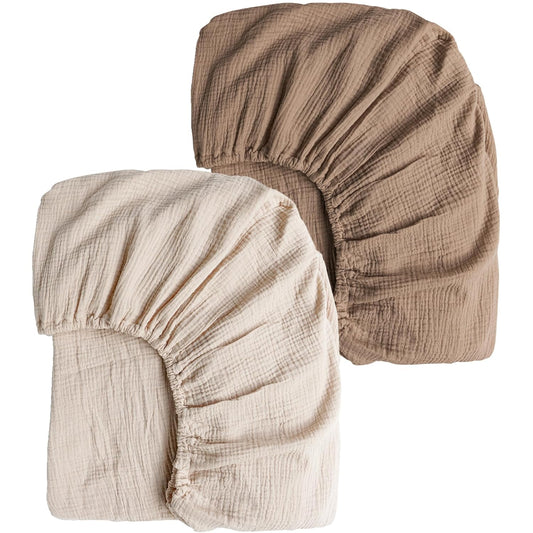 Set x2 Sábanas de Muselina para Cuna 100% Algodón (70 x 130 cm)