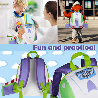 Niños con el morral Buzz Lightyear
