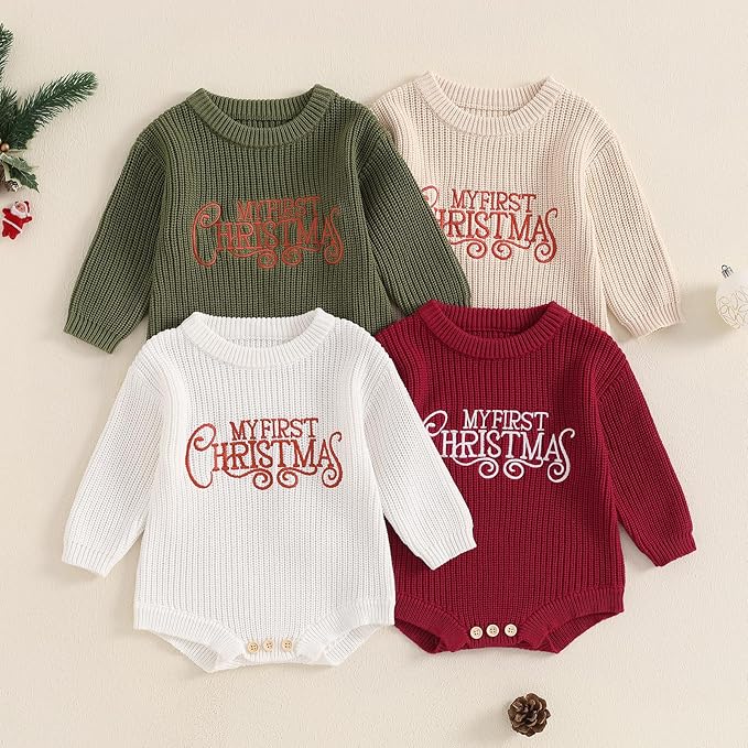 Mameluco Tejido "My First Christmas"