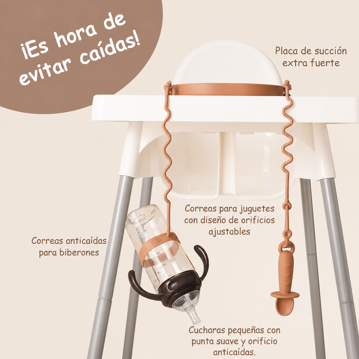 Set de Alimentación para Bebé con Succión y Correas